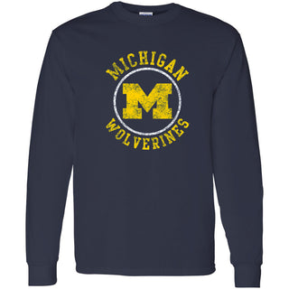 Michigan Distressed Circle Logo Long Sleeve
