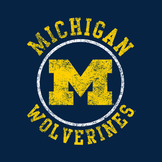 Michigan Distressed Circle Logo Youth T-Shirt - Navy