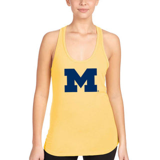 University of Michigan Wolverine's Primary Logo Womens Racerback Tank - Banana Cream