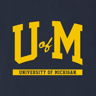 Michigan Wolverines Initial Arch Triblend T-Shirt - Navy