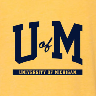 Michigan Wolverines Initial Arch Triblend T-Shirt - Yellow Gold