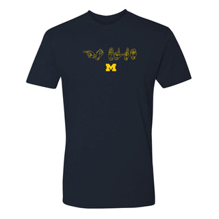 Michigan Go Blue Sign Language NLA T-Shirt - Midnight Navy