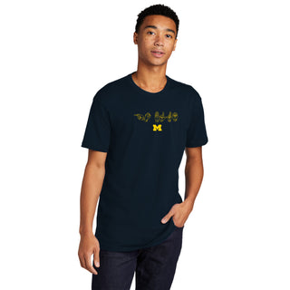 Michigan Go Blue Sign Language NLA T-Shirt - Midnight Navy