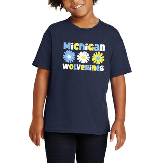 Michigan Daisy Dot Youth T-Shirt - Navy