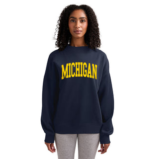 Michigan Mega Arch Willow Mockneck Sweatshirt - Navy