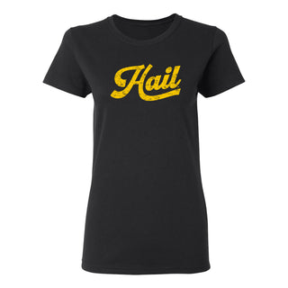 Michigan Hail Script Womens T-Shirt - Navy