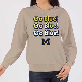 Michigan Go Blue Repeat Crewneck Sweatshirt - Sand