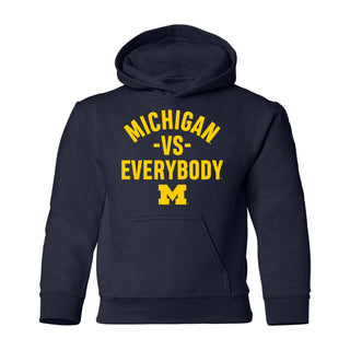 Michigan Vs Everybody Youth Hoodie - Navy