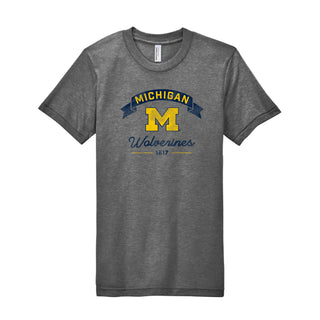 Michigan Ribbon Arc AmApp Triblend T-Shirt - Athletic Grey