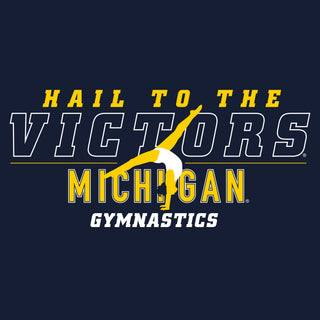 Michigan Women's Gymnastics Fight Song Silhouette Women's T-Shirt - Navy