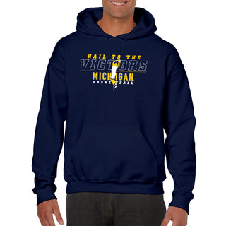 Michigan Men's Basketball Fight Song Silhouette Hoodie - Navy