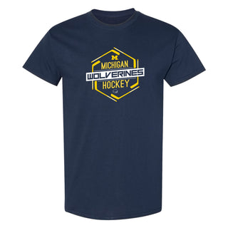 Michigan Wolverines Hockey Hex T-Shirt - Navy