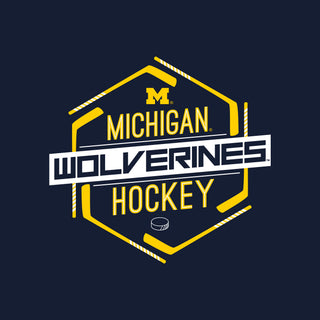 Michigan Wolverines Hockey Hex T-Shirt - Navy