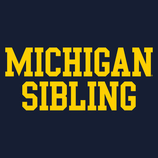Michigan Basic Block Sibling Youth T-Shirt - Navy