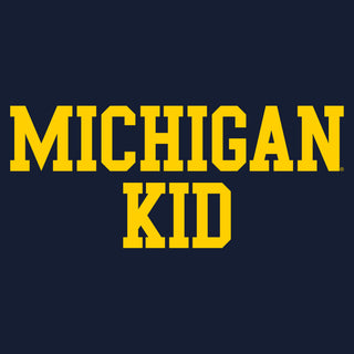 Michigan Basic Block Kid Youth T-Shirt - Navy