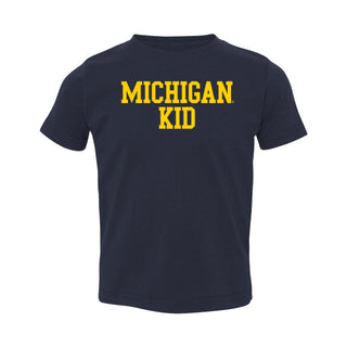 Michigan Basic Block Kid Toddler T-Shirt - Navy