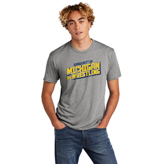 Michigan Wrestling Tech NLA Triblend T-shirt - Premium Heather