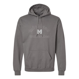 Michigan Monotone Outline Softstyle Hoodie - Charcoal