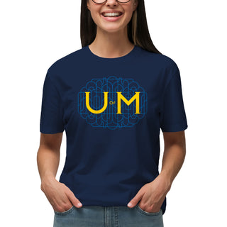 Michigan Ornate Initials T-Shirt - Navy