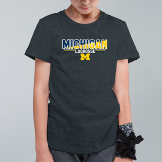 Michigan Lacrosse Top Flight Youth T-Shirt - Dark Heather