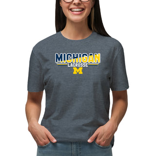 Michigan Lacrosse Top Flight T-Shirt - Dark Heather