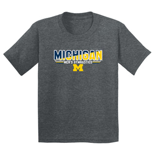 Michigan Men's Gymnastics Top Flight Youth T-Shirt - Dark Heather