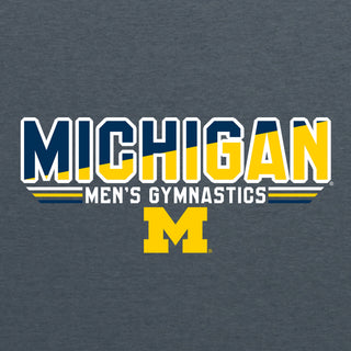 Michigan Men's Gymnastics Top Flight Long Sleeve T-Shirt - Dark Heather