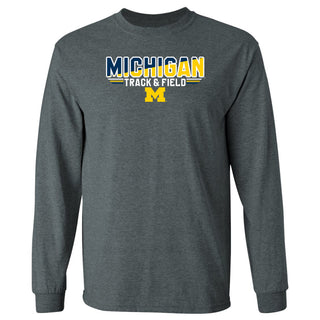 Michigan Track & Field Top Flight Long Sleeve T-Shirt - Dark Heather