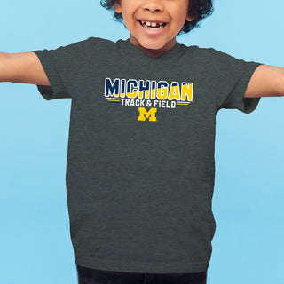 Michigan Track & Field Top Flight Youth T-Shirt - Dark Heather