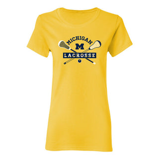 Michigan Lacrosse Emblem Women's T-Shirt - Daisy