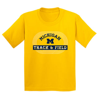 Michigan Track & Field Emblem Youth T-Shirt - Daisy