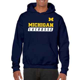 Michigan Lacrosse Slant Hoodie - Navy
