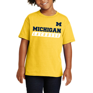 Michigan Lacrosse Slant Youth T-Shirt - Daisy