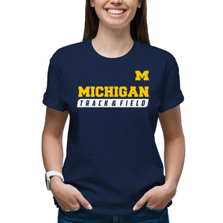 Michigan Track & Field Slant T-Shirt - Navy