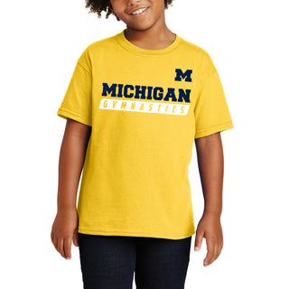 Michigan Gymnastics Slant Youth T-Shirt - Daisy