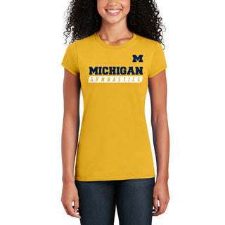 Michigan Gymnastics Slant Women's T-Shirt - Daisy