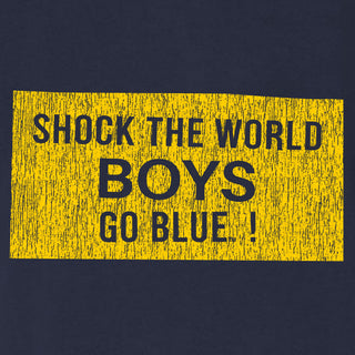 Michigan Wolverines Distressed Shock the World Triblend T-Shirt - Navy Triblend