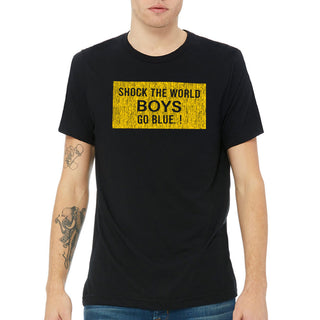 Michigan Wolverines Distressed Shock the World Triblend T-Shirt - Navy Triblend