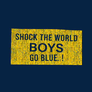 Michigan Wolverines Distressed Shock the World Long Sleeve T-Shirt - Navy