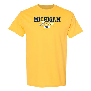 Michigan Alumni Vintage Tag 2027 T-Shirt - Maize