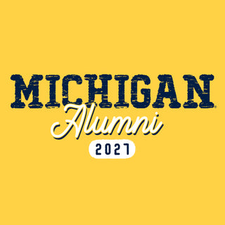 Michigan Alumni Vintage Tag 2027 T-Shirt - Maize