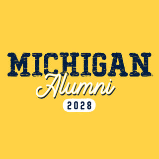Michigan Alumni Vintage Tag 2028 T-Shirt - Maize