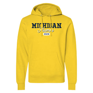 Michigan Alumni Vintage Tag 2028 Hoodie - Maize