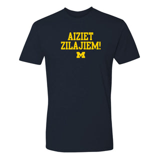Michigan Go Blue Latvian NLA T-Shirt - Midnight Navy