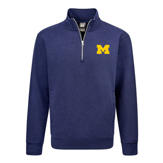 Michigan Block M JA BTB 1/4-Zip Sweatshirt - True Navy