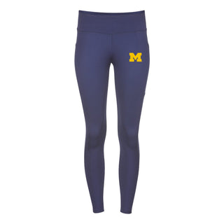 Michigan Block M Womens Luna Leggings - Navy