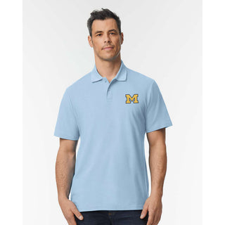 Michigan Block M Outline EMB Softstyle Pique Polo