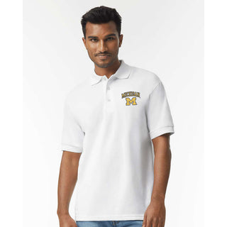 Michigan Arch Logo EMB Dryblend Jersey Polo