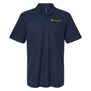 Michigan Script Wordmark LC Softstyle Pique Polo