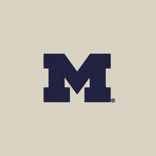 Michigan Block M EMB Unisex Pique Mockneck Tee - Bone